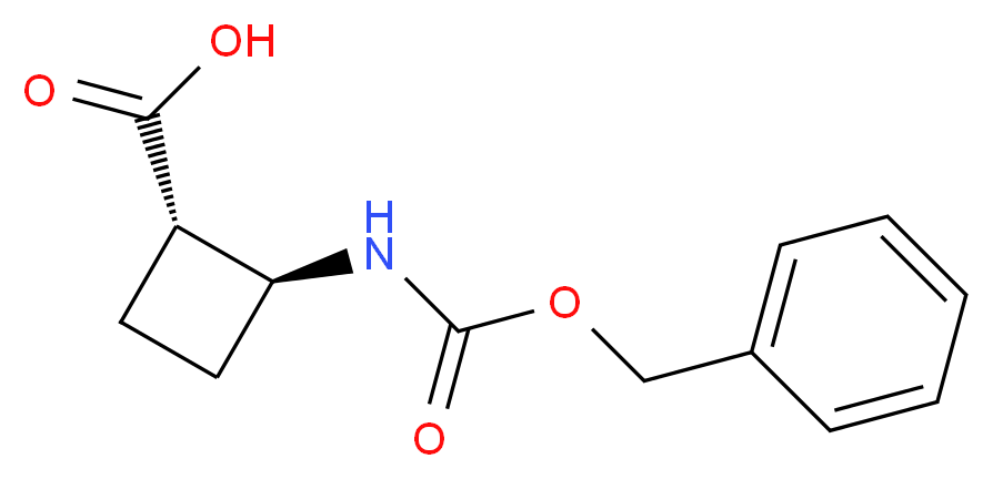 trans-2-Benzyloxycarbonylaminocyclobutane-carboxylic acid_分子结构_CAS_1212272-03-1)