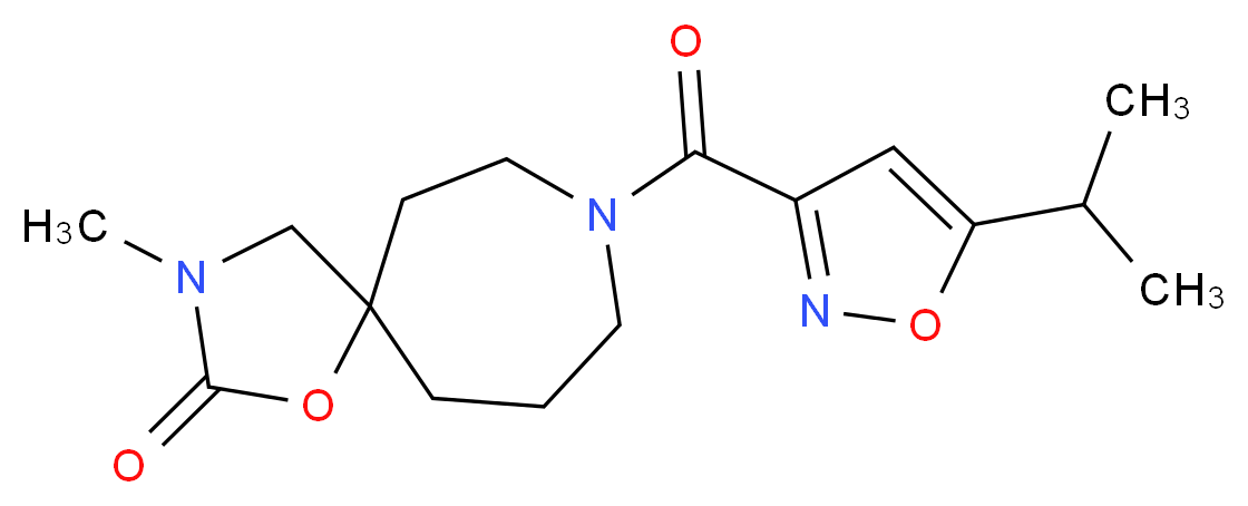 8-[(5-isopropyl-3-isoxazolyl)carbonyl]-3-methyl-1-oxa-3,8-diazaspiro[4.6]undecan-2-one_分子结构_CAS_)