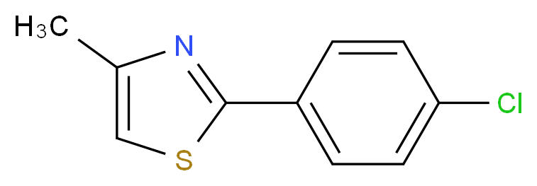 2-(4-chlorophenyl)-4-methyl-1,3-thiazole_分子结构_CAS_25100-91-8