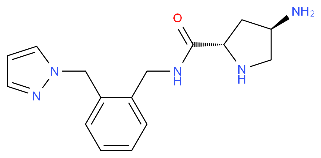 (2S,4R)-4-amino-N-[2-(1H-pyrazol-1-ylmethyl)benzyl]pyrrolidine-2-carboxamide_分子结构_CAS_)