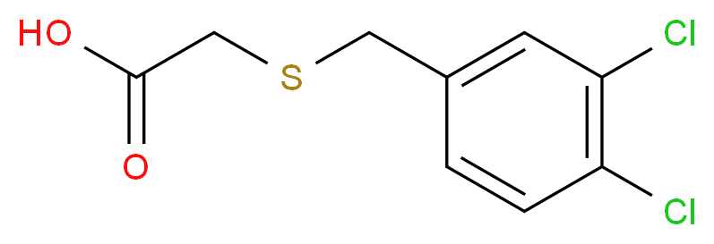 2-{[(3,4-dichlorophenyl)methyl]sulfanyl}acetic acid_分子结构_CAS_65051-00-5