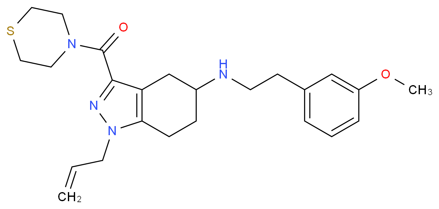 1-allyl-N-[2-(3-methoxyphenyl)ethyl]-3-(4-thiomorpholinylcarbonyl)-4,5,6,7-tetrahydro-1H-indazol-5-amine_分子结构_CAS_)