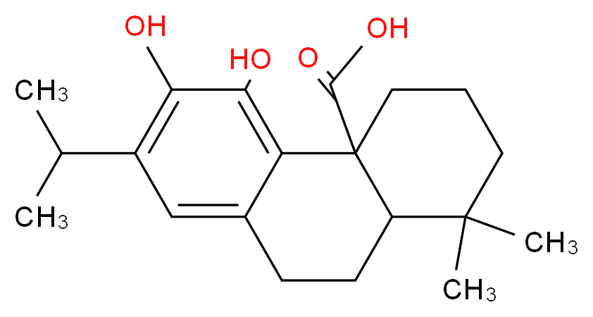 5,6-dihydroxy-1,1-dimethyl-7-(propan-2-yl)-1,2,3,4,4a,9,10,10a-octahydrophenanthrene-4a-carboxylic acid_分子结构_CAS_3650-09-7