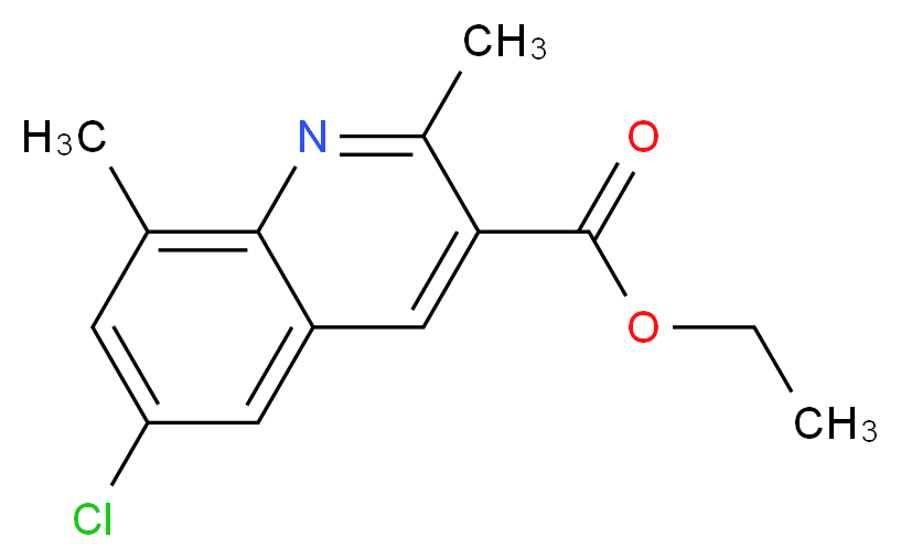 ethyl 6-chloro-2,8-dimethylquinoline-3-carboxylate_分子结构_CAS_948289-32-5