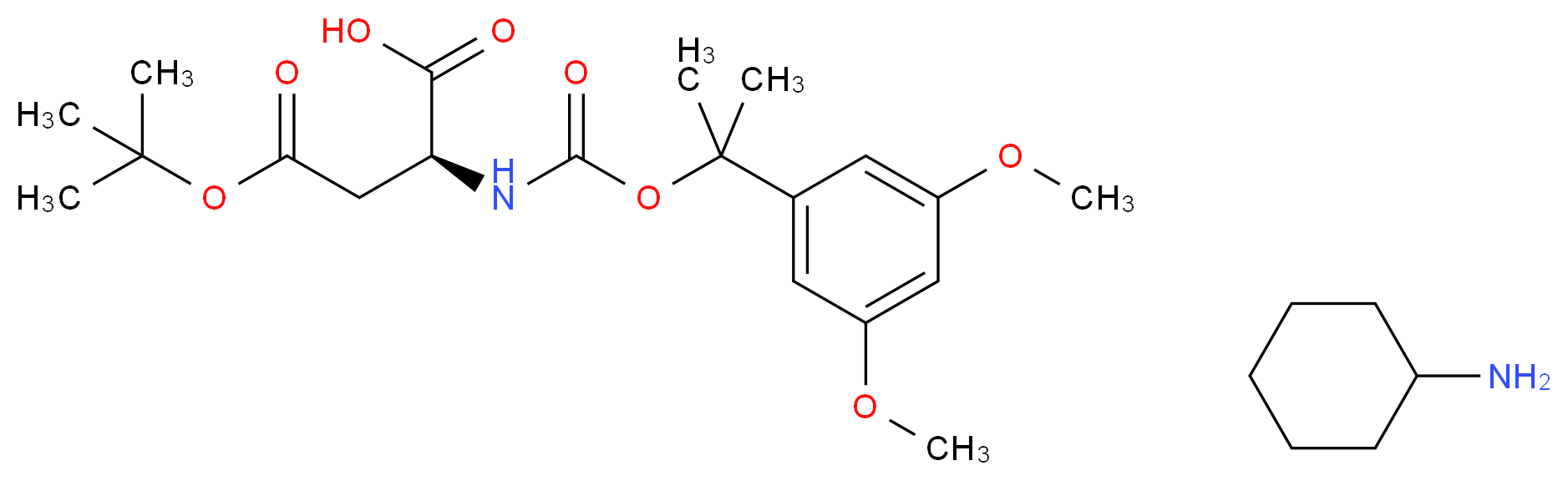 (2S)-4-(tert-butoxy)-2-[({[2-(3,5-dimethoxyphenyl)propan-2-yl]oxy}carbonyl)amino]-4-oxobutanoic acid; cyclohexanamine_分子结构_CAS_198487-68-2
