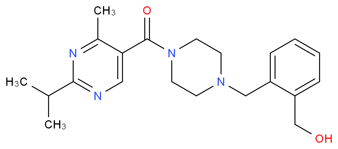 [2-({4-[(2-isopropyl-4-methylpyrimidin-5-yl)carbonyl]piperazin-1-yl}methyl)phenyl]methanol_分子结构_CAS_)