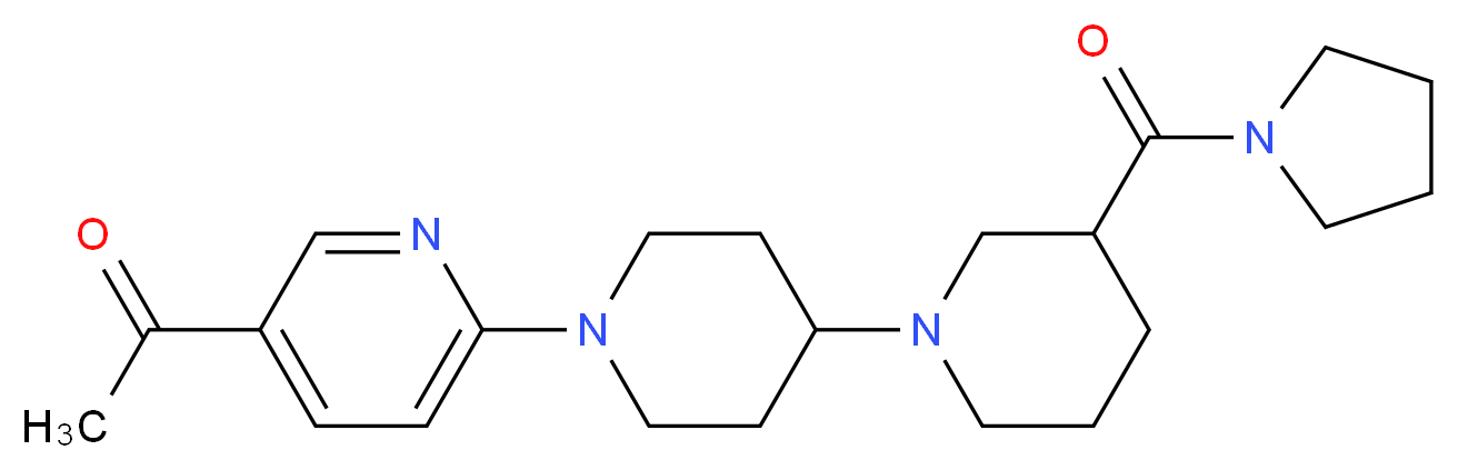 1-{6-[3-(pyrrolidin-1-ylcarbonyl)-1,4'-bipiperidin-1'-yl]pyridin-3-yl}ethanone_分子结构_CAS_)