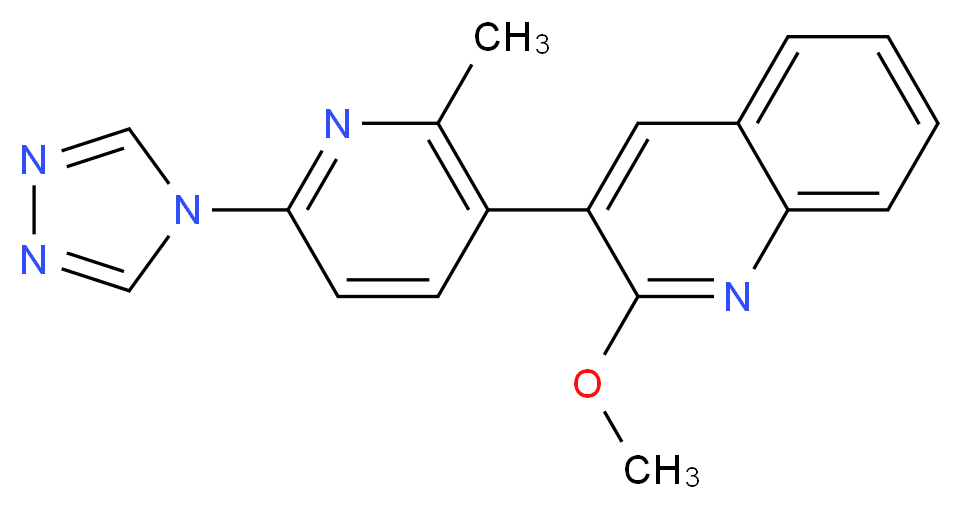 2-methoxy-3-[2-methyl-6-(4H-1,2,4-triazol-4-yl)pyridin-3-yl]quinoline_分子结构_CAS_)