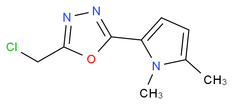 2-(chloromethyl)-5-(1,5-dimethyl-1H-pyrrol-2-yl)-1,3,4-oxadiazole_分子结构_CAS_696604-68-9)