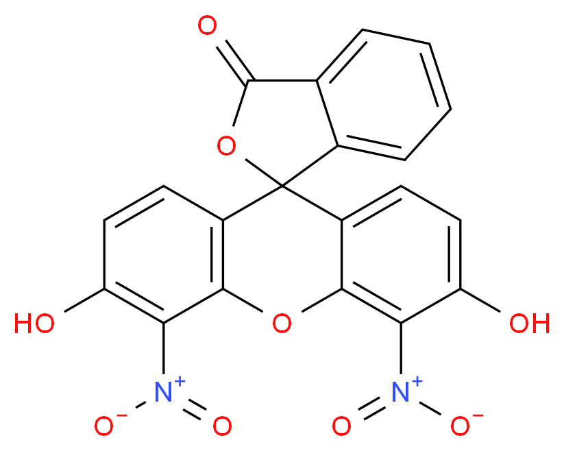 3',6'-dihydroxy-4',5'-dinitro-3H-spiro[2-benzofuran-1,9'-xanthene]-3-one_分子结构_CAS_24545-86-6