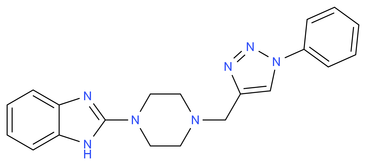 2-{4-[(1-phenyl-1H-1,2,3-triazol-4-yl)methyl]-1-piperazinyl}-1H-benzimidazole_分子结构_CAS_)