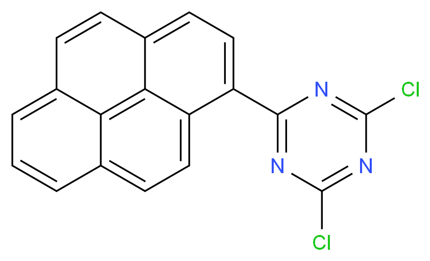 2,4-dichloro-6-(pyren-1-yl)-1,3,5-triazine_分子结构_CAS_3224-36-0