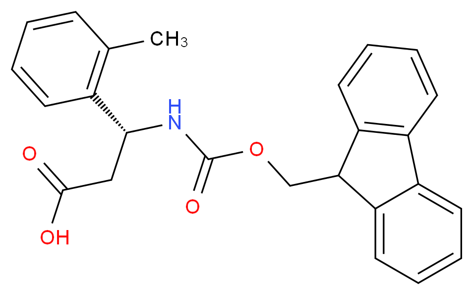 (3R)-3-({[(9H-fluoren-9-yl)methoxy]carbonyl}amino)-3-(2-methylphenyl)propanoic acid_分子结构_CAS_507472-27-7