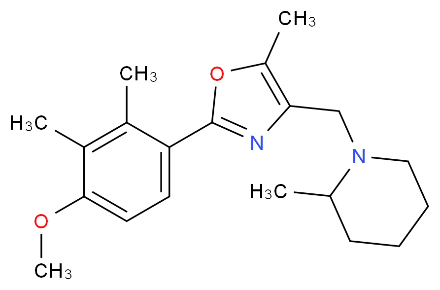 1-{[2-(4-methoxy-2,3-dimethylphenyl)-5-methyl-1,3-oxazol-4-yl]methyl}-2-methylpiperidine_分子结构_CAS_)