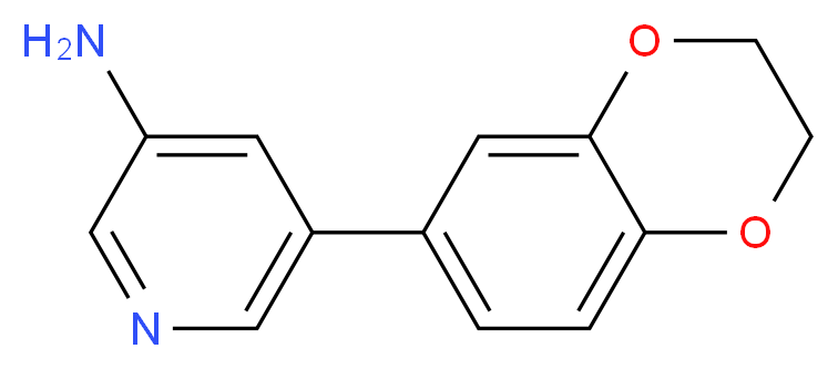 5-(2,3-dihydro-1,4-benzodioxin-6-yl)-3-pyridinamine_分子结构_CAS_)