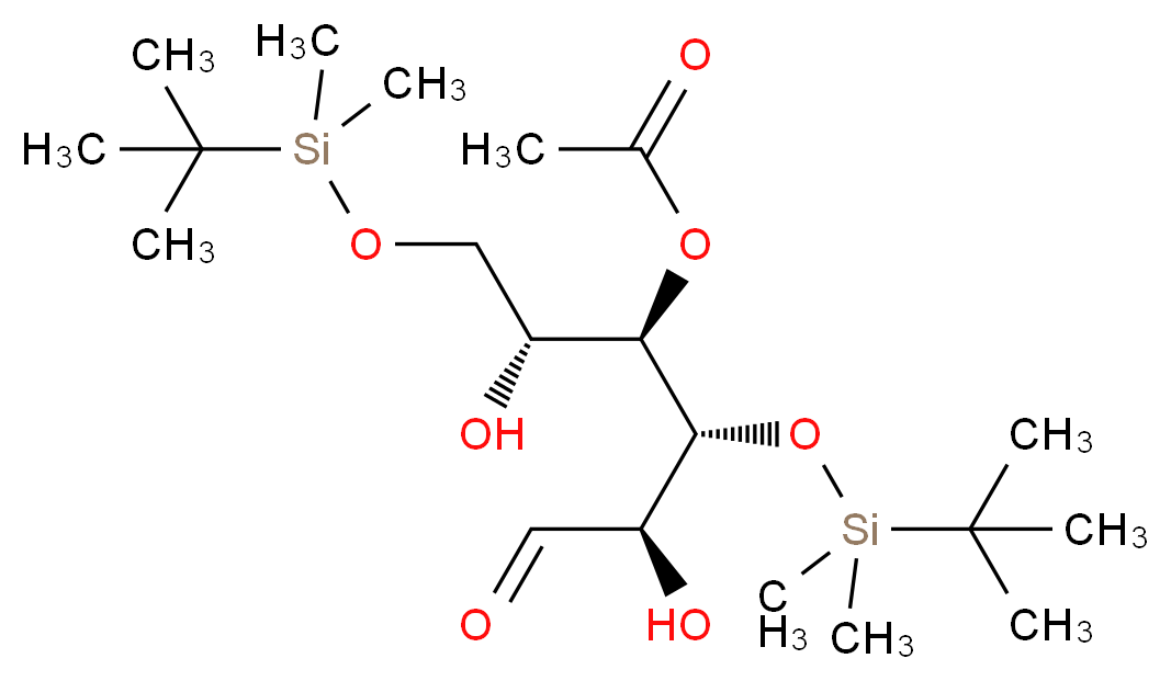 4-O-乙酰基-3,6-二-O-(叔丁基二甲基甲硅烷基)-D-葡萄烯糖_分子结构_CAS_132891-79-3)