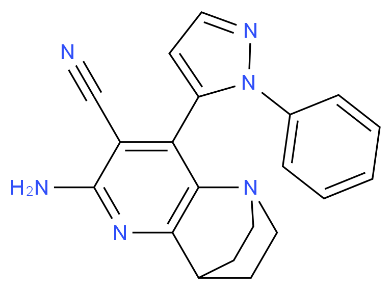 6-amino-8-(1-phenyl-1H-pyrazol-5-yl)-3,4-dihydro-2H-1,4-ethano-1,5-naphthyridine-7-carbonitrile_分子结构_CAS_)