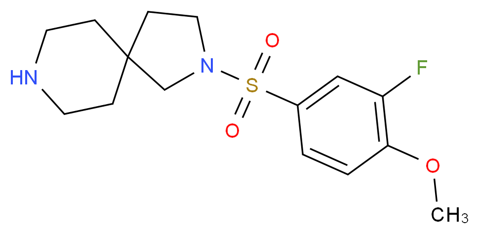 2-[(3-fluoro-4-methoxyphenyl)sulfonyl]-2,8-diazaspiro[4.5]decane_分子结构_CAS_)