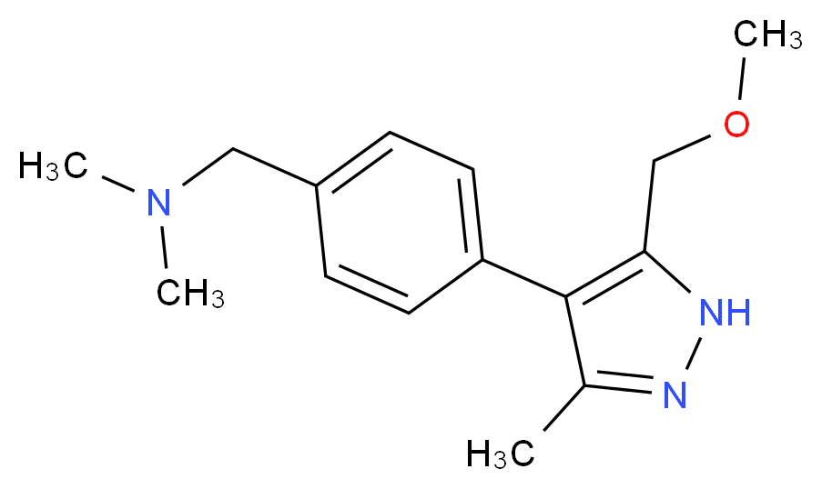 1-{4-[5-(methoxymethyl)-3-methyl-1H-pyrazol-4-yl]phenyl}-N,N-dimethylmethanamine_分子结构_CAS_)