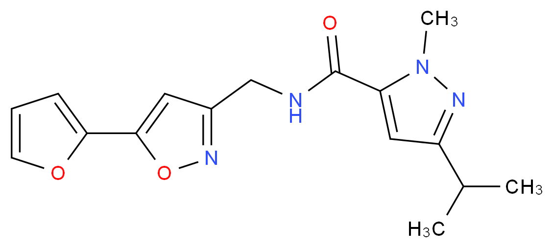 N-{[5-(2-furyl)isoxazol-3-yl]methyl}-3-isopropyl-1-methyl-1H-pyrazole-5-carboxamide_分子结构_CAS_)