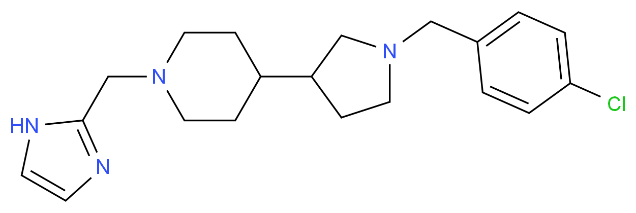 4-[1-(4-chlorobenzyl)-3-pyrrolidinyl]-1-(1H-imidazol-2-ylmethyl)piperidine_分子结构_CAS_)