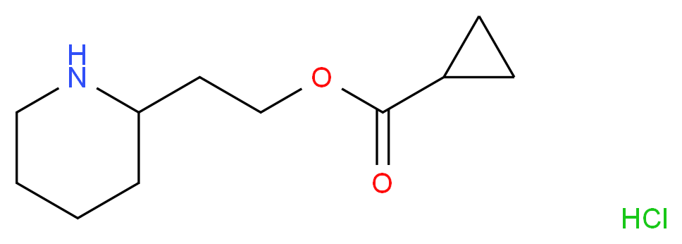 2-(2-Piperidinyl)ethyl cyclopropanecarboxylate hydrochloride_分子结构_CAS_)