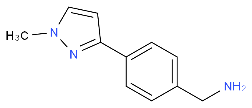 [4-(1-methyl-1H-pyrazol-3-yl)phenyl]methanamine_分子结构_CAS_915707-40-3