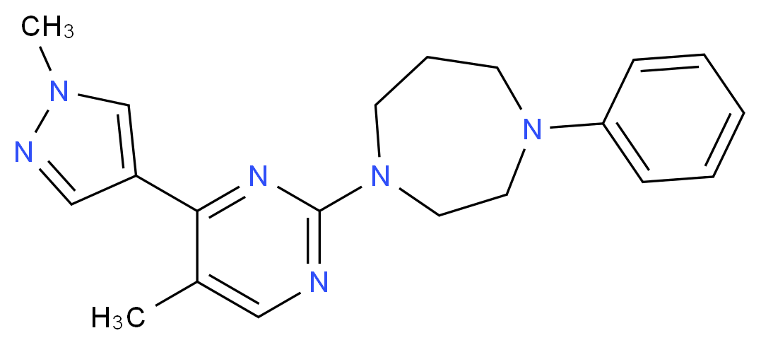 1-[5-methyl-4-(1-methyl-1H-pyrazol-4-yl)pyrimidin-2-yl]-4-phenyl-1,4-diazepane_分子结构_CAS_)