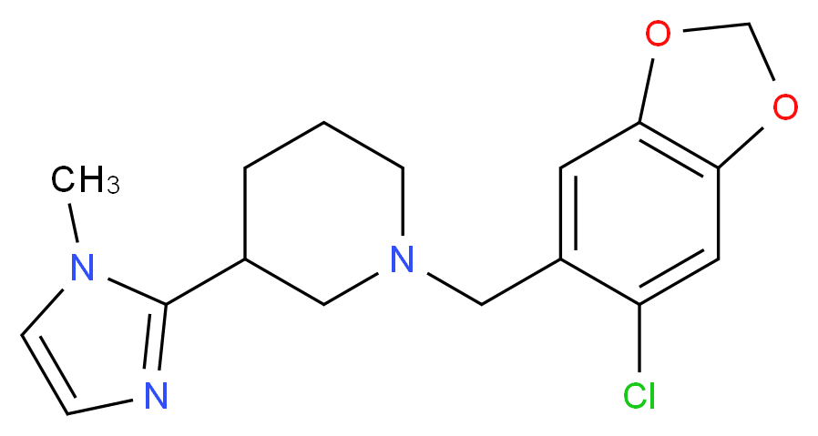 1-[(6-chloro-1,3-benzodioxol-5-yl)methyl]-3-(1-methyl-1H-imidazol-2-yl)piperidine_分子结构_CAS_)