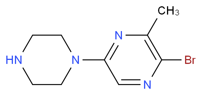 2-BROMO-3-METHYL-5-PIPERAZIN-1-YLPYRAZINE_分子结构_CAS_)