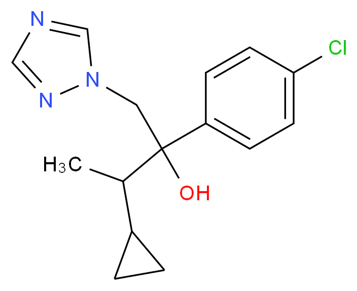 2-(4-Chlorophenyl)-3-cyclopropyl-1-(1H-1,2,4-triazol-1-yl)butan-2-ol_分子结构_CAS_94361-06-5)
