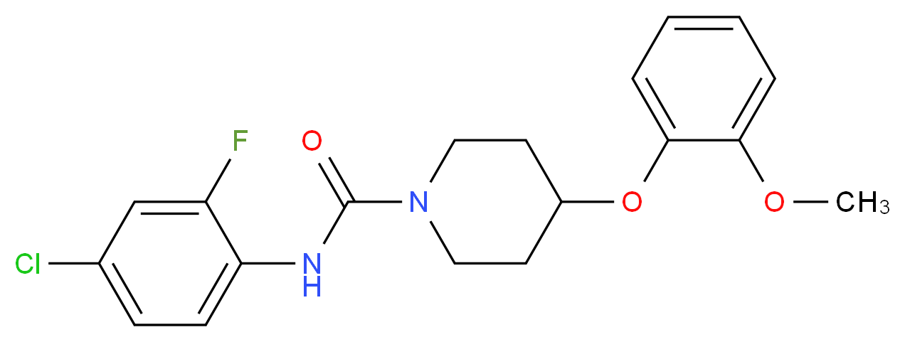 N-(4-chloro-2-fluorophenyl)-4-(2-methoxyphenoxy)piperidine-1-carboxamide_分子结构_CAS_)