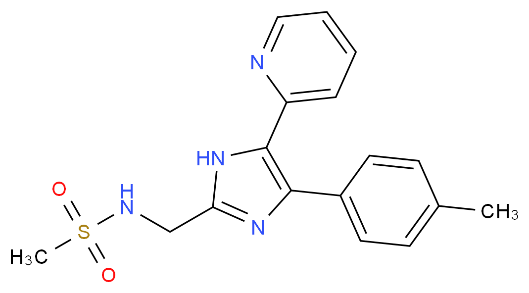 N-{[4-(4-methylphenyl)-5-pyridin-2-yl-1H-imidazol-2-yl]methyl}methanesulfonamide_分子结构_CAS_)