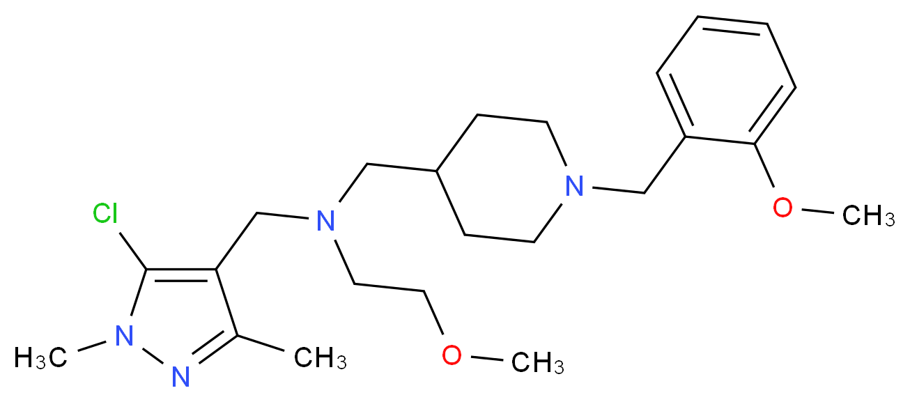 N-[(5-chloro-1,3-dimethyl-1H-pyrazol-4-yl)methyl]-2-methoxy-N-{[1-(2-methoxybenzyl)-4-piperidinyl]methyl}ethanamine_分子结构_CAS_)