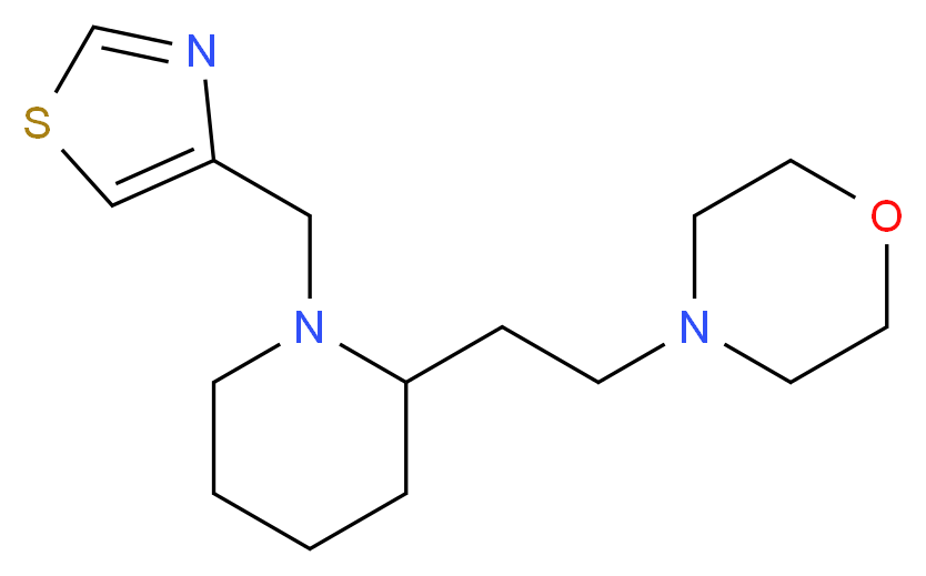 4-{2-[1-(1,3-thiazol-4-ylmethyl)-2-piperidinyl]ethyl}morpholine_分子结构_CAS_)