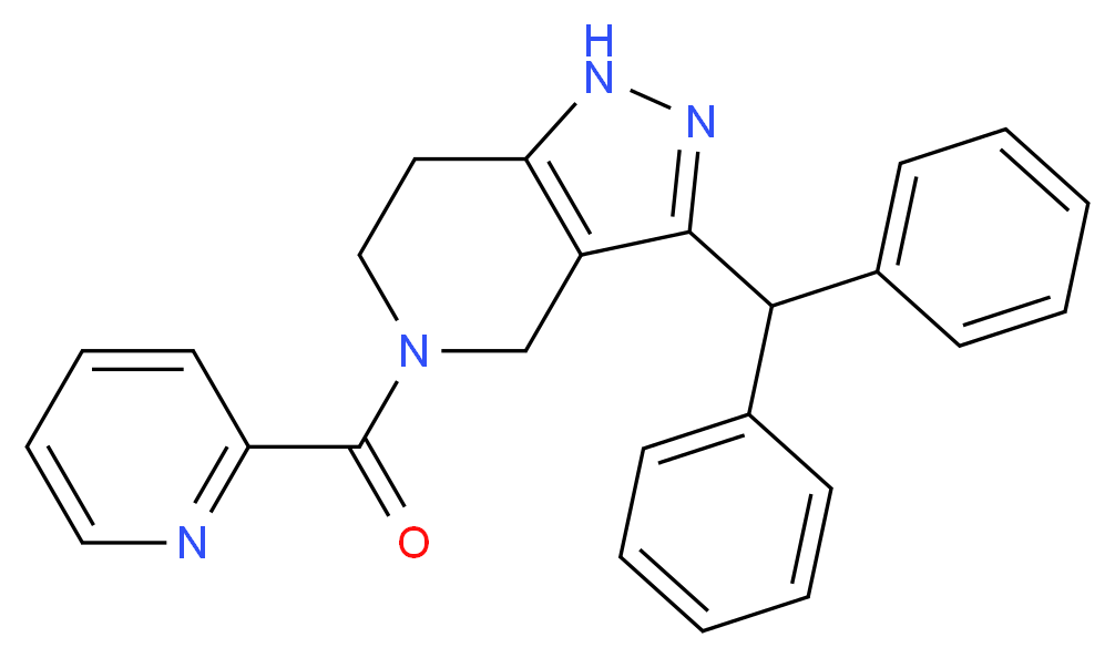 3-(diphenylmethyl)-5-(2-pyridinylcarbonyl)-4,5,6,7-tetrahydro-1H-pyrazolo[4,3-c]pyridine_分子结构_CAS_)