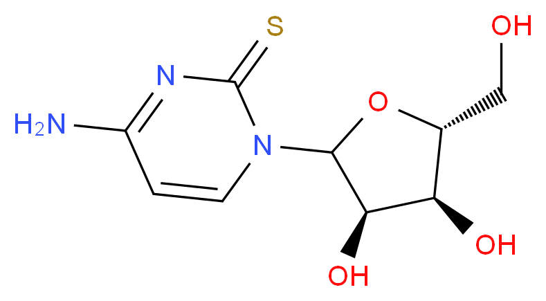 4-amino-1-[(3R,4S,5R)-3,4-dihydroxy-5-(hydroxymethyl)oxolan-2-yl]-1,2-dihydropyrimidine-2-thione_分子结构_CAS_13239-97-9