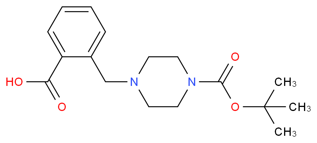 2-({4-[(tert-butoxy)carbonyl]piperazin-1-yl}methyl)benzoic acid_分子结构_CAS_914349-53-4