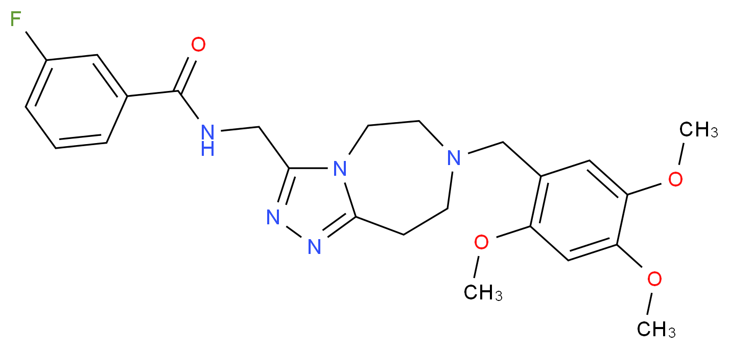 3-fluoro-N-{[7-(2,4,5-trimethoxybenzyl)-6,7,8,9-tetrahydro-5H-[1,2,4]triazolo[4,3-d][1,4]diazepin-3-yl]methyl}benzamide_分子结构_CAS_)