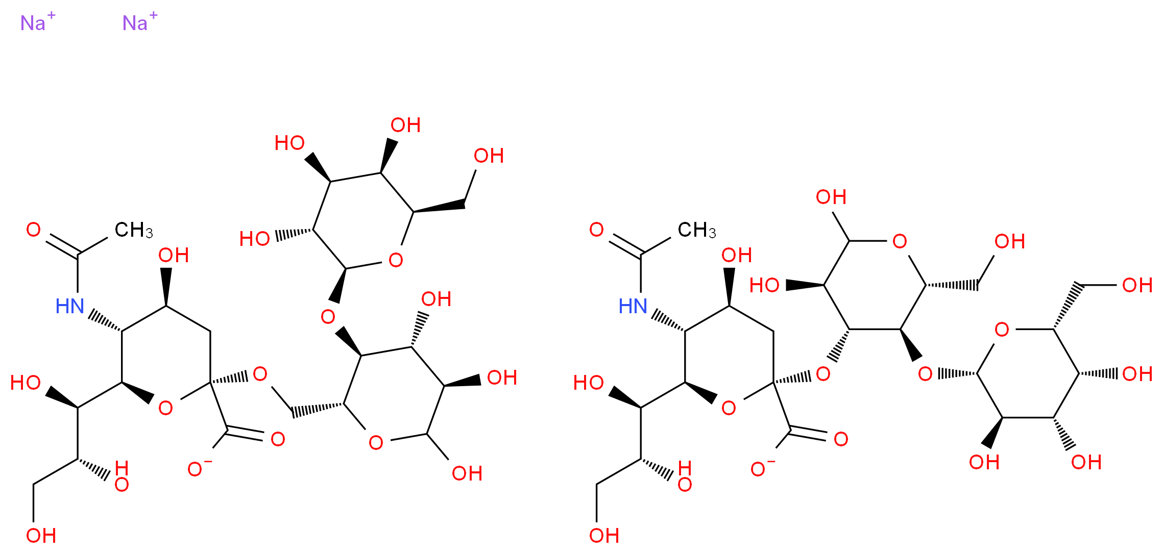 Sialyllactose sodium salt_分子结构_CAS_37449-93-7(freeacid))