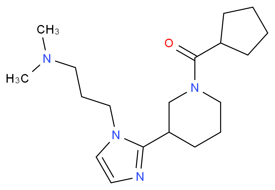 (3-{2-[1-(cyclopentylcarbonyl)-3-piperidinyl]-1H-imidazol-1-yl}propyl)dimethylamine_分子结构_CAS_)