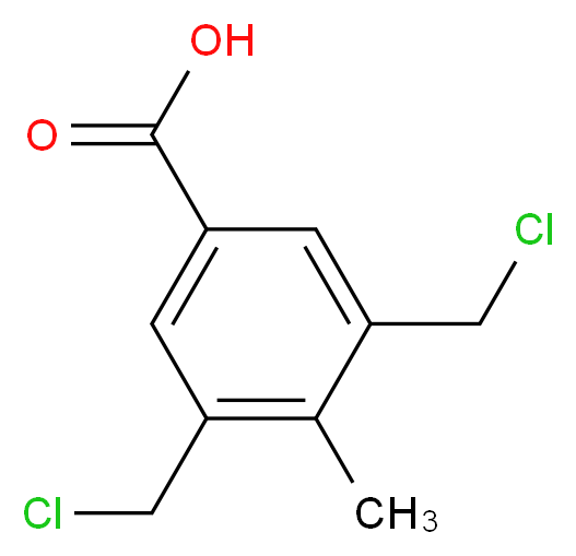 3,5-bis(chloromethyl)-4-methylbenzoic acid_分子结构_CAS_37908-90-0