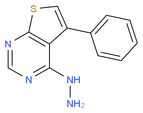 4-hydrazino-5-phenylthieno[2,3-d]pyrimidine_分子结构_CAS_113246-86-9)