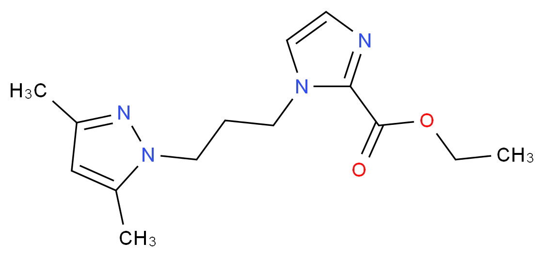 ethyl 1-[3-(3,5-dimethyl-1H-pyrazol-1-yl)propyl]-1H-imidazole-2-carboxylate_分子结构_CAS_)