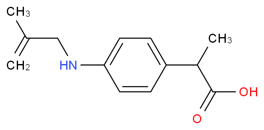 2-{4-[(2-methylprop-2-en-1-yl)amino]phenyl}propanoic acid_分子结构_CAS_39718-89-3