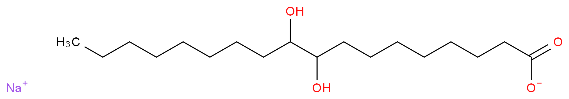 sodium 9,10-dihydroxyoctadecanoate_分子结构_CAS_120-87-6