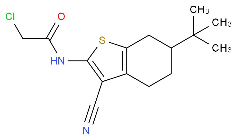 N-(6-tert-Butyl-3-cyano-4,5,6,7-tetrahydro-1-benzothien-2-yl)-2-chloroacetamide_分子结构_CAS_)