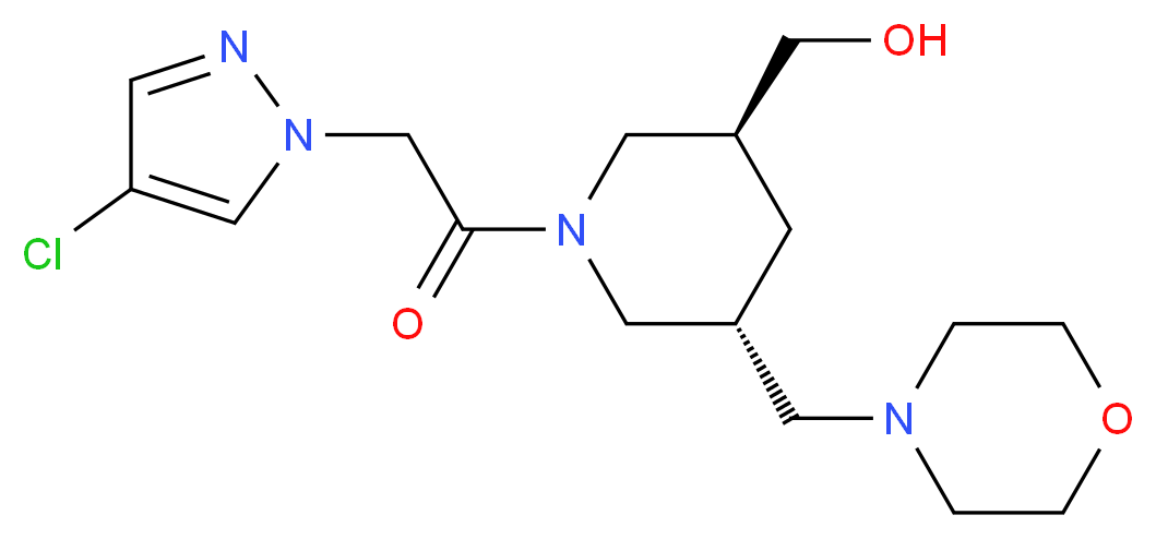 [(3S*,5R*)-1-[(4-chloro-1H-pyrazol-1-yl)acetyl]-5-(4-morpholinylmethyl)-3-piperidinyl]methanol_分子结构_CAS_)