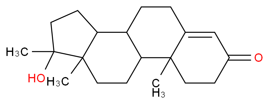 14-hydroxy-2,14,15-trimethyltetracyclo[8.7.0.0^{2,7}.0^{11,15}]heptadec-6-en-5-one_分子结构_CAS_58-18-4