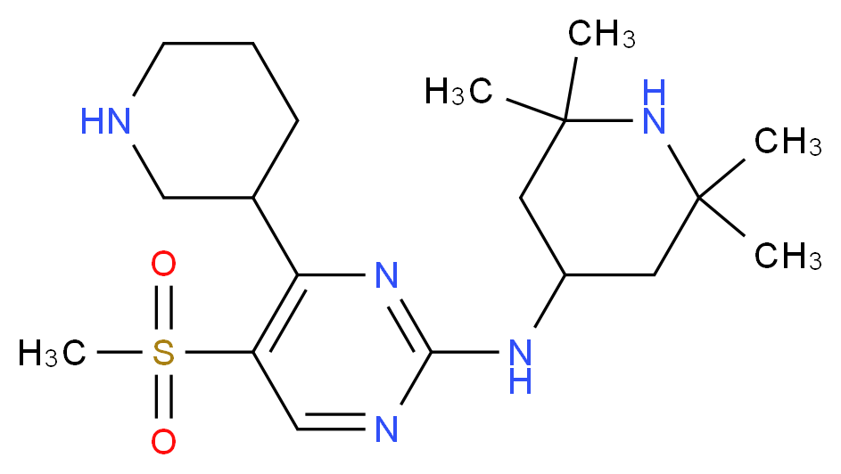 5-(methylsulfonyl)-4-piperidin-3-yl-N-(2,2,6,6-tetramethylpiperidin-4-yl)pyrimidin-2-amine_分子结构_CAS_)